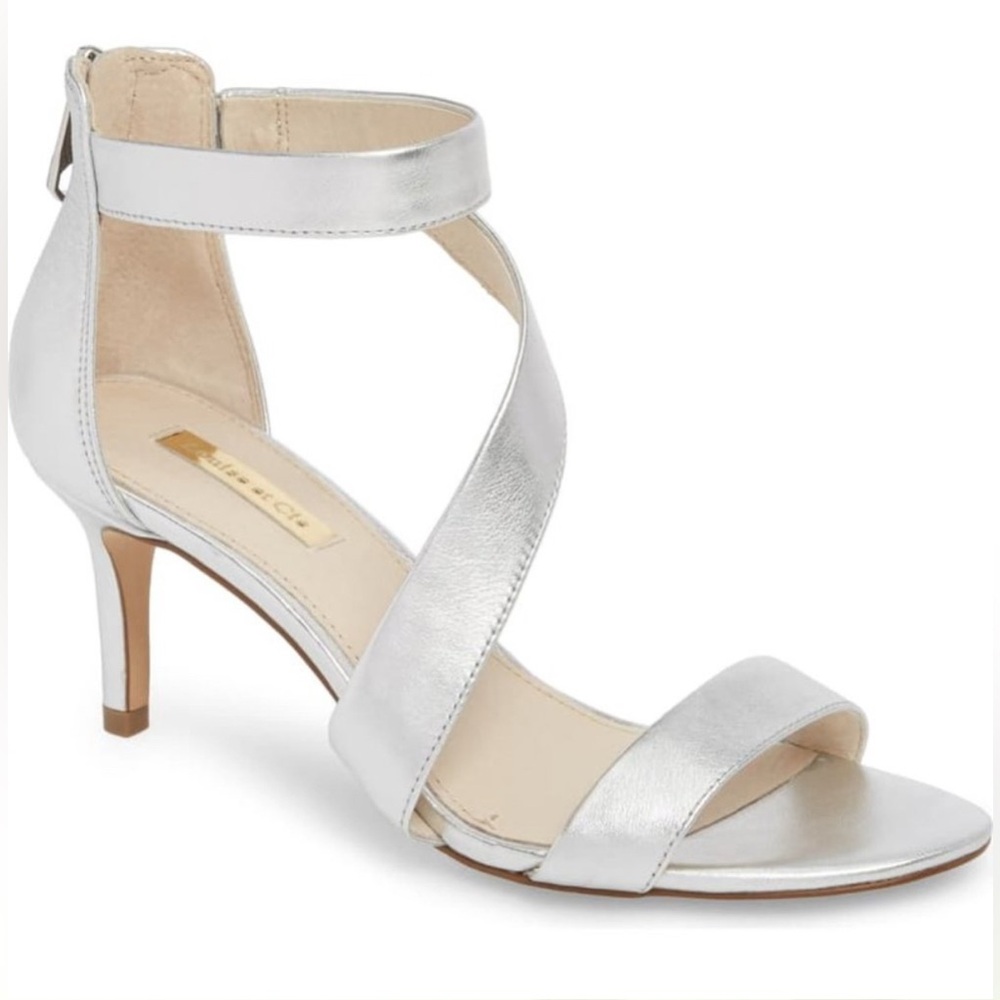 Louise et Cie Silver Strappy Heels